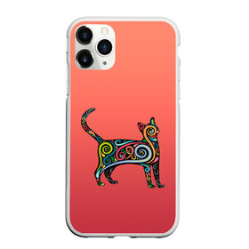 Чехол для iPhone 11 Pro Max матовый с принтом внутренний кот арт в Екатеринбурге, Силикон |  | арт | внутренний зверь | дудлинг | завитушки | киса | кот | котик | котэ | кошка | узор | хиппи | яркий