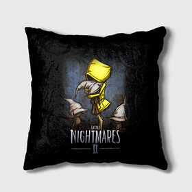 Подушка 3D с принтом LITTLE NIGHTMARES 2 в Екатеринбурге, наволочка – 100% полиэстер, наполнитель – холлофайбер (легкий наполнитель, не вызывает аллергию). | состоит из подушки и наволочки. Наволочка на молнии, легко снимается для стирки | little nightmares | little nightmares 2 | six | игры | комиксы | шестая