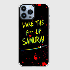 Чехол для iPhone 13 Pro Max с принтом WAKE THE F UP SAMURAI в Екатеринбурге,  |  | Тематика изображения на принте: cyberpunk 2077 | hacker | maelstrom | militech | quadra | samurai | sci fi | technology | trauma team | v | будущее | игра | иероглифы | киану ривз | кибер | киберпанк | киборг | киборги | корпорация | лого | милитек | панк | роботы | самурай | т