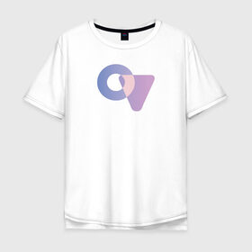 Мужская футболка хлопок Oversize с принтом фигура в Екатеринбурге, 100% хлопок | свободный крой, круглый ворот, “спинка” длиннее передней части | график | круг | логотип | рисунок | треугольник | фигуры