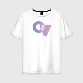 Женская футболка хлопок Oversize с принтом фигура в Екатеринбурге, 100% хлопок | свободный крой, круглый ворот, спущенный рукав, длина до линии бедер
 | график | круг | логотип | рисунок | треугольник | фигуры