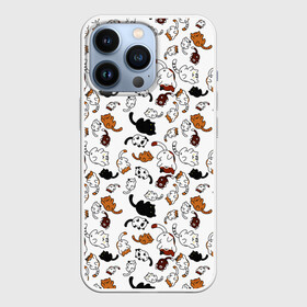 Чехол для iPhone 13 Pro с принтом Коты (Паттерн) в Екатеринбурге,  |  | animals | beast | eyes | sweet | глаза | животные | забавный | звери | зубы | кот | котенок | кошка | милый | паттерн | прикол | пушистый | пятна | смешной | точки | узор | фигуры | черный