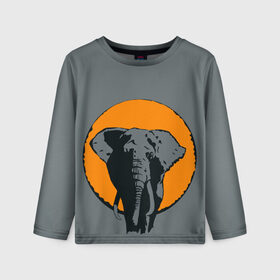 Детский лонгслив 3D с принтом Африканский Слон в Екатеринбурге, 100% полиэстер | длинные рукава, круглый вырез горловины, полуприлегающий силуэт
 | африка | графика | дикий мир | животное | персонаж | природа | рисунок | слон