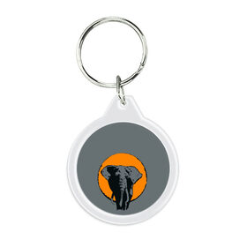 Брелок круглый с принтом Африканский Слон в Екатеринбурге, пластик и полированная сталь | круглая форма, металлическое крепление в виде кольца | Тематика изображения на принте: африка | графика | дикий мир | животное | персонаж | природа | рисунок | слон