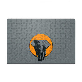 Пазл магнитный 126 элементов с принтом Африканский Слон в Екатеринбурге, полимерный материал с магнитным слоем | 126 деталей, размер изделия —  180*270 мм | африка | графика | дикий мир | животное | персонаж | природа | рисунок | слон