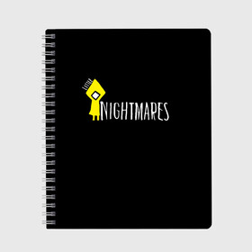 Тетрадь с принтом Little Nightmares в Екатеринбурге, 100% бумага | 48 листов, плотность листов — 60 г/м2, плотность картонной обложки — 250 г/м2. Листы скреплены сбоку удобной пружинной спиралью. Уголки страниц и обложки скругленные. Цвет линий — светло-серый
 | bandai namco entertainment | little | little nightmares | nightmares | tarsier studios | маленькие | платформер