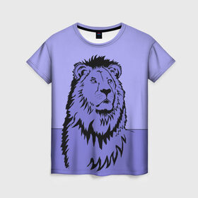 Женская футболка 3D с принтом Царь зверей в Екатеринбурге, 100% полиэфир ( синтетическое хлопкоподобное полотно) | прямой крой, круглый вырез горловины, длина до линии бедер | африка | большая кошка | графика | дикий мир | животное | кошка | персонаж | природа | рисунок | хищник | царь зверей