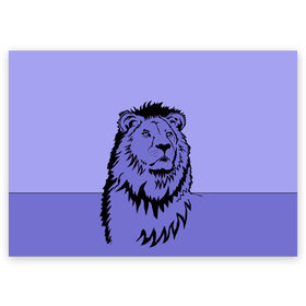 Поздравительная открытка с принтом Царь зверей в Екатеринбурге, 100% бумага | плотность бумаги 280 г/м2, матовая, на обратной стороне линовка и место для марки
 | африка | большая кошка | графика | дикий мир | животное | кошка | персонаж | природа | рисунок | хищник | царь зверей