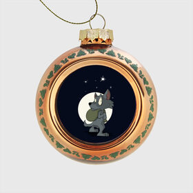 Стеклянный ёлочный шар с принтом Серый волчонок в Екатеринбурге, Стекло | Диаметр: 80 мм | графика | звезды | ночь | персонаж | природа | рисунок | сказка | сон | хищник