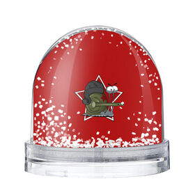Снежный шар с принтом Улитка танкист в Екатеринбурге, Пластик | Изображение внутри шара печатается на глянцевой фотобумаге с двух сторон | графика | звезда | персонаж | природа | рисунок | шлемофон