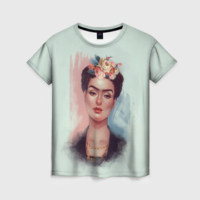 Женская футболка 3D с принтом Frida в Екатеринбурге, 100% полиэфир ( синтетическое хлопкоподобное полотно) | прямой крой, круглый вырез горловины, длина до линии бедер | 8 march | 8 марта | cool girl | feminism | flower | frida | girl | kahlo | woman | в подарок | весна | девочкам | девочке | женские | женщинам | женщине | март | праздник | фем | феменизм | фрида кало | цветочки | цветы