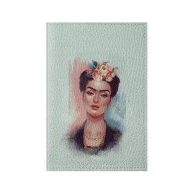 Обложка для паспорта матовая кожа с принтом Frida в Екатеринбурге, натуральная матовая кожа | размер 19,3 х 13,7 см; прозрачные пластиковые крепления | Тематика изображения на принте: 8 march | 8 марта | cool girl | feminism | flower | frida | girl | kahlo | woman | в подарок | весна | девочкам | девочке | женские | женщинам | женщине | март | праздник | фем | феменизм | фрида кало | цветочки | цветы