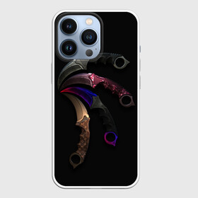 Чехол для iPhone 13 Pro с принтом CS Ножи Керамбит разных расцветок в Екатеринбурге,  |  | Тематика изображения на принте: counter strike | cs go | контер страйк | контра | кс го | ксго | оружие | пушки | скины