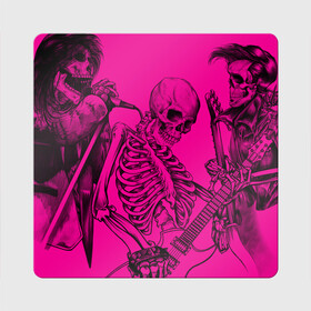 Магнит виниловый Квадрат с принтом Skeleton,zandieh в Екатеринбурге, полимерный материал с магнитным слоем | размер 9*9 см, закругленные углы | bag | boock | boy | crazy | danger | flower | girl | lion | net | notepad | pencil | skeleton | skull | ticher