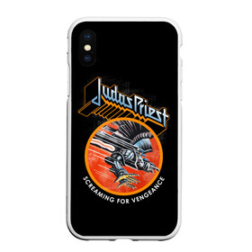 Чехол для iPhone XS Max матовый с принтом Judas Priest в Екатеринбурге, Силикон | Область печати: задняя сторона чехла, без боковых панелей | Тематика изображения на принте: black | deep | heep | judas | led | metal | music | priest | purple | rock | sabbath | skull | uriah | zeppelin | блэк | гитара | группа | иуда | метал | музыка | рок | священник | череп | электрогитара