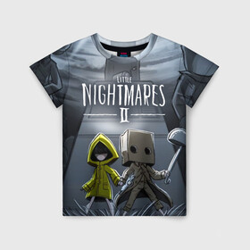 Детская футболка 3D с принтом LITTLE NIGHTMARES 2 в Екатеринбурге, 100% гипоаллергенный полиэфир | прямой крой, круглый вырез горловины, длина до линии бедер, чуть спущенное плечо, ткань немного тянется | little nightmares | little nightmares 2 | six | игры | комиксы | шестая