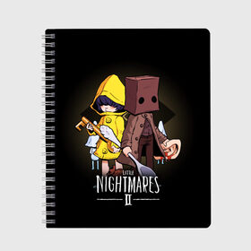 Тетрадь с принтом LITTLE NIGHTMARES 2 в Екатеринбурге, 100% бумага | 48 листов, плотность листов — 60 г/м2, плотность картонной обложки — 250 г/м2. Листы скреплены сбоку удобной пружинной спиралью. Уголки страниц и обложки скругленные. Цвет линий — светло-серый
 | little nightmares | little nightmares 2 | six | игры | комиксы | шестая