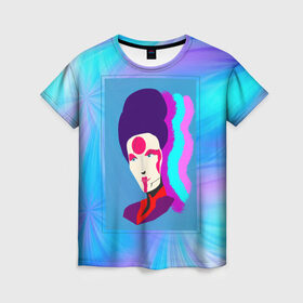 Женская футболка 3D с принтом Cyberpunk 2077 Meanin в Екатеринбурге, 100% полиэфир ( синтетическое хлопкоподобное полотно) | прямой крой, круглый вырез горловины, длина до линии бедер | 2077 | advertisement | asian | ciberpunk | cyberpank | cyberpunk | cyberpunk 2077 | meanin | neowave | night city | woman | азиатка с рекламы | банер | киберпанк | киберпанк 2077 | минин | найтсити | неовейв | реклама