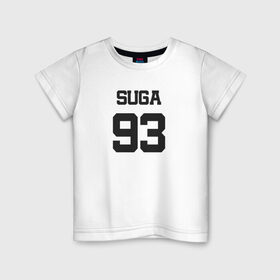 Детская футболка хлопок с принтом BTS - Suga 93 в Екатеринбурге, 100% хлопок | круглый вырез горловины, полуприлегающий силуэт, длина до линии бедер | agust | agust d | boysband | bts | k pop | korea | korean | music | suga | suga 93 | бтс | к поп | кей поп | корейская | корейский | корея | кпоп | музыка | суга | шуга | шуга 93