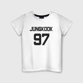 Детская футболка хлопок с принтом BTS - Jungkook 97 в Екатеринбурге, 100% хлопок | круглый вырез горловины, полуприлегающий силуэт, длина до линии бедер | boysband | bts | jungkook | jungkook 97 | k pop | korea | korean | music | бтс | джонгук | к поп | кей поп | корейская | корейский | корея | кпоп | музыка | чонгук