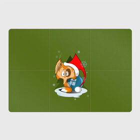 Магнитный плакат 3Х2 с принтом Маленький Котик Дед Мороз в Екатеринбурге, Полимерный материал с магнитным слоем | 6 деталей размером 9*9 см | Тематика изображения на принте: графика | ёлка | ёлочная игрушка | животное | котик | новый год | персонаж | природа | рисунок