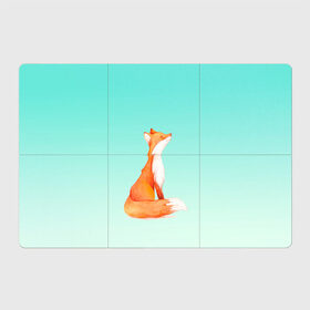 Магнитный плакат 3Х2 с принтом нарисованный лисенок в Екатеринбурге, Полимерный материал с магнитным слоем | 6 деталей размером 9*9 см | fox | детский | добрый | зверек | лис | лиса | лисичка | нарисованный лисенок | простой | рисунок