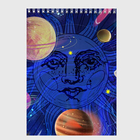 Скетчбук с принтом Астрология планет в Екатеринбурге, 100% бумага
 | 48 листов, плотность листов — 100 г/м2, плотность картонной обложки — 250 г/м2. Листы скреплены сверху удобной пружинной спиралью | астрология | звезды | космос | планеты | созвездия