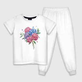Детская пижама хлопок с принтом букет гаотензий в Екатеринбурге, 100% хлопок |  брюки и футболка прямого кроя, без карманов, на брюках мягкая резинка на поясе и по низу штанин
 | 8 марта | весна | девушке | женский | мама | подарок | тренд | феминизм | цветы