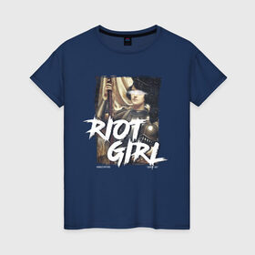 Женская футболка хлопок с принтом Riot girl в Екатеринбурге, 100% хлопок | прямой крой, круглый вырез горловины, длина до линии бедер, слегка спущенное плечо | 8 march | 8 марта | fem | feminism | flower | rebel girl | riot | woman | в подарок | девочкам | девочке | женские | женщинам | женщине | март | праздник | самая лучшая | фем | феминизм | цветочки | цветы