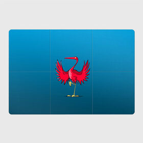 Магнитный плакат 3Х2 с принтом Красный журавль в Екатеринбурге, Полимерный материал с магнитным слоем | 6 деталей размером 9*9 см | графика | журавль | персонаж | природа | птица | птичий мир | рисунок
