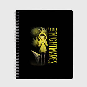 Тетрадь с принтом Little Nightmares в Екатеринбурге, 100% бумага | 48 листов, плотность листов — 60 г/м2, плотность картонной обложки — 250 г/м2. Листы скреплены сбоку удобной пружинной спиралью. Уголки страниц и обложки скругленные. Цвет линий — светло-серый
 | little nightmares | little nightmares 2 | игра | литл нигмарес | литл нигмарес 2 | литл нигхтмарес | литл нигхтмарес 2 | ужас | хоррор