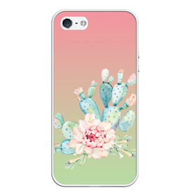 Чехол для iPhone 5/5S матовый с принтом суккулент градиент в Екатеринбурге, Силикон | Область печати: задняя сторона чехла, без боковых панелей | акварель | акварельный | весна | кактус | мило | природа | растение | рисунок | суккулент | сукулент | цветение | цветок | цветущий | цветы