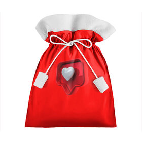 Подарочный 3D мешок с принтом Электронное сердце в Екатеринбурге, 100% полиэстер | Размер: 29*39 см | Тематика изображения на принте: квадрат. | лайк | любовь | сердце | уведомление