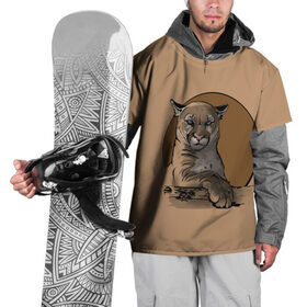 Накидка на куртку 3D с принтом Горный лев в Екатеринбурге, 100% полиэстер |  | Тематика изображения на принте: большая кошка | графика | дикий мир | животное | кошка | персонаж | природа | рисунок | хищник