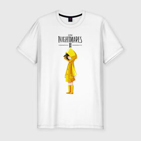 Мужская футболка хлопок Slim с принтом Little Nightmares 2 в Екатеринбурге, 92% хлопок, 8% лайкра | приталенный силуэт, круглый вырез ворота, длина до линии бедра, короткий рукав | little nightmares | игра | страшилка | страшная игра | ужас | хоррор
