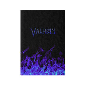 Обложка для паспорта матовая кожа с принтом Valheim в Екатеринбурге, натуральная матовая кожа | размер 19,3 х 13,7 см; прозрачные пластиковые крепления | 2021 | valheim | валхейм | валхем | велхейм | игра | огонь