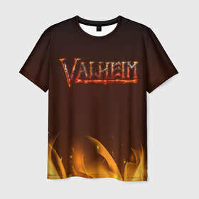 Мужская футболка 3D с принтом Valheim: Вальхейм выживание. в Екатеринбурге, 100% полиэфир | прямой крой, круглый вырез горловины, длина до линии бедер | fejd | valheim | вальхейм | викинг | викинги | выживание | выживач | игра