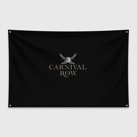 Флаг-баннер с принтом Карнивал Роу - Carnival Row в Екатеринбурге, 100% полиэстер | размер 67 х 109 см, плотность ткани — 95 г/м2; по краям флага есть четыре люверса для крепления | carnival row | волшебный | исторический | карнивал роу | крылья | лого | логотип | подарок | сериал | сказка | фея | черный | шляпа