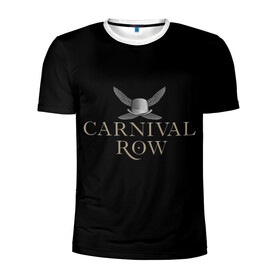 Мужская футболка 3D спортивная с принтом Карнивал Роу - Carnival Row в Екатеринбурге, 100% полиэстер с улучшенными характеристиками | приталенный силуэт, круглая горловина, широкие плечи, сужается к линии бедра | carnival row | волшебный | исторический | карнивал роу | крылья | лого | логотип | подарок | сериал | сказка | фея | черный | шляпа