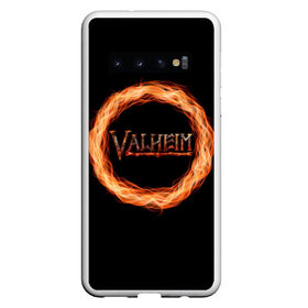 Чехол для Samsung Galaxy S10 с принтом Valheim - огненный круг в Екатеринбурге, Силикон | Область печати: задняя сторона чехла, без боковых панелей | valheim | вальхейм | викинги | игра | компьютерный | круг | логотип | минимализм | огненный | огонь | подарок | черный