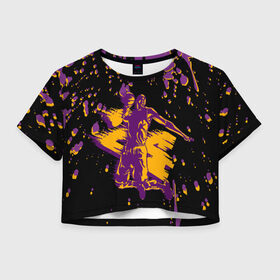 Женская футболка Crop-top 3D с принтом Kobe Bryant. в Екатеринбурге, 100% полиэстер | круглая горловина, длина футболки до линии талии, рукава с отворотами | 24 | kobe | kobe bean bryant | lakers | los angeles | американский баскетболист | баскетбол | баскетболист | коби | коби бин брайант | лейкерс | лос анджелес | нью йорк