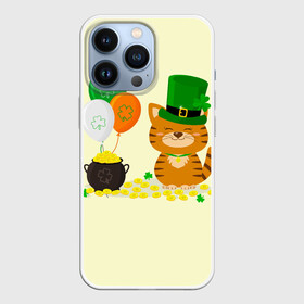 Чехол для iPhone 13 Pro с принтом Ирландский Кот в Екатеринбурге,  |  | день святого патрика | ирландия | ирландский | ирландский клевер | ирландский кот | клевер | кот | патрик | с котом | святой патрик
