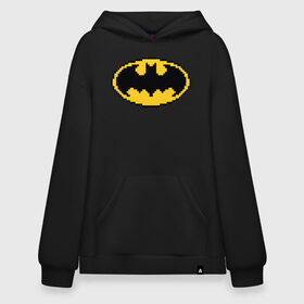 Худи SuperOversize хлопок с принтом Batman 8 bit в Екатеринбурге, 70% хлопок, 30% полиэстер, мягкий начес внутри | карман-кенгуру, эластичная резинка на манжетах и по нижней кромке, двухслойный капюшон
 | batman | justice league | vdzabma | бэтмен | лига справедливости