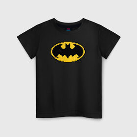 Детская футболка хлопок с принтом Batman 8 bit в Екатеринбурге, 100% хлопок | круглый вырез горловины, полуприлегающий силуэт, длина до линии бедер | batman | justice league | vdzabma | бэтмен | лига справедливости