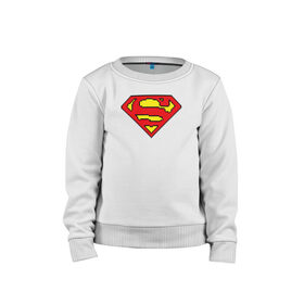 Детский свитшот хлопок с принтом Superman 8 bit в Екатеринбурге, 100% хлопок | круглый вырез горловины, эластичные манжеты, пояс и воротник | justice league | superman | vdzabma | лига справедливости | супермен