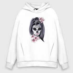 Мужское худи Oversize хлопок с принтом Skull Girl в Екатеринбурге, френч-терри — 70% хлопок, 30% полиэстер. Мягкий теплый начес внутри —100% хлопок | боковые карманы, эластичные манжеты и нижняя кромка, капюшон на магнитной кнопке | art | body | bones | dead | drawing | face | graffiti | head | roses | skeleton | skul | skull | ад | арт | голова | граффити | зло | кости | лицо | металл | нарисованный | розы | рок | скелет | скул | скулл | три черепа | тьма