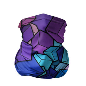 Бандана-труба 3D с принтом Vector-Shape в Екатеринбурге, 100% полиэстер, ткань с особыми свойствами — Activecool | плотность 150‒180 г/м2; хорошо тянется, но сохраняет форму | абстракция | кубики | кубы | линии | цветные кубики