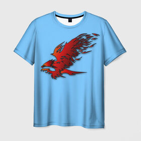 Мужская футболка 3D с принтом Орел в Екатеринбурге, 100% полиэфир | прямой крой, круглый вырез горловины, длина до линии бедер | красный орел | летающая птица | небесная птица | орел | птица