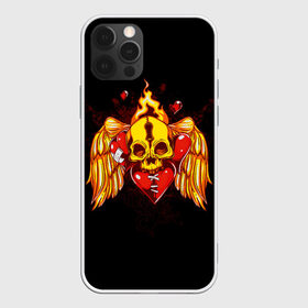 Чехол для iPhone 12 Pro Max с принтом Skull Heart в Екатеринбурге, Силикон |  | art | body | bones | dead | drawing | face | graffiti | head | roses | skeleton | skul | skull | ад | арт | голова | граффити | зло | кости | лицо | металл | нарисованный | розы | рок | скелет | скул | скулл | три черепа | тьма