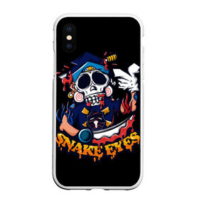 Чехол для iPhone XS Max матовый с принтом Skull Snake Eyes в Екатеринбурге, Силикон | Область печати: задняя сторона чехла, без боковых панелей | Тематика изображения на принте: art | body | bones | dead | drawing | face | graffiti | head | roses | skeleton | skul | skull | ад | арт | голова | граффити | зло | кости | лицо | металл | нарисованный | розы | рок | скелет | скул | скулл | три черепа | тьма